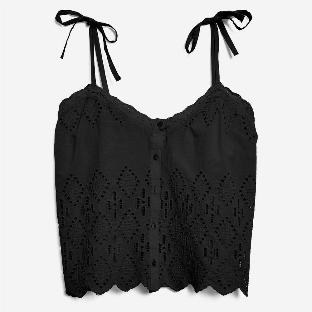 Topshop Broderie Cami Top - Picture 3 of 8